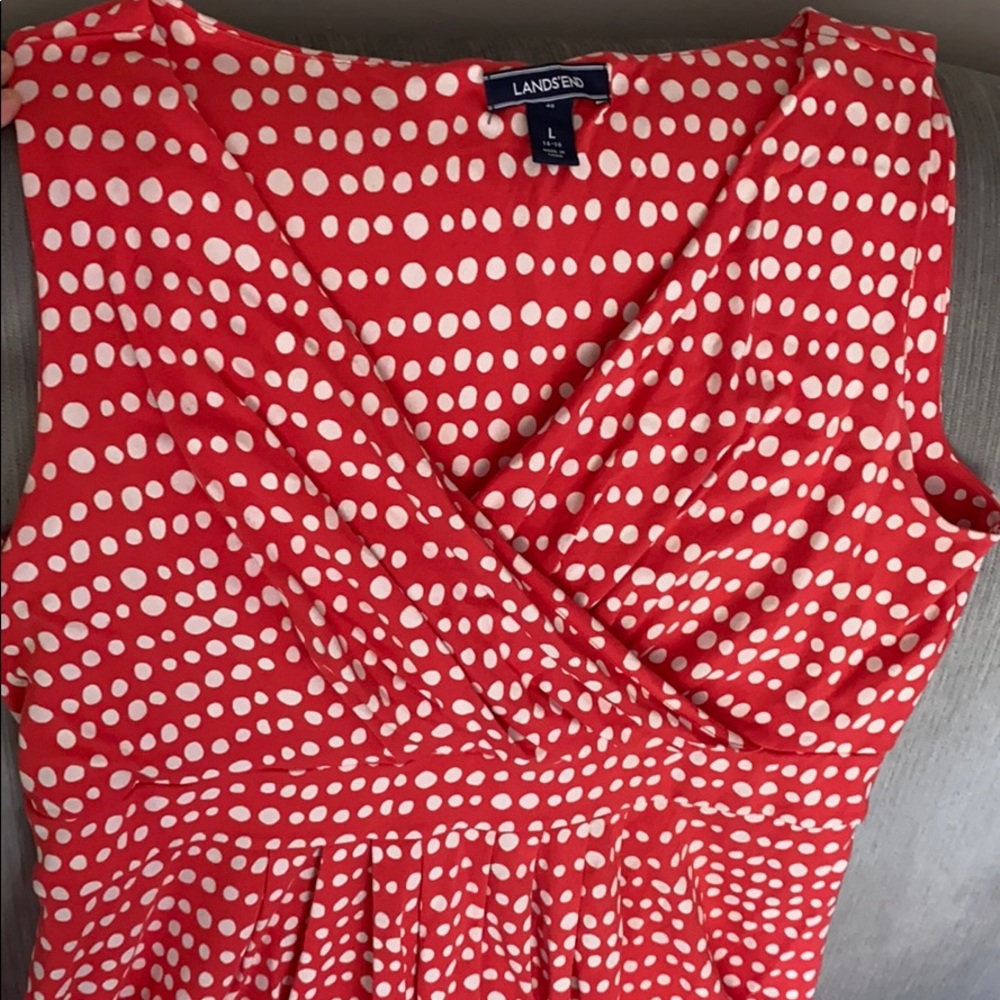 Lands’ End Polka Dotted Dress